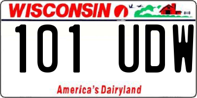 WI license plate 101UDW