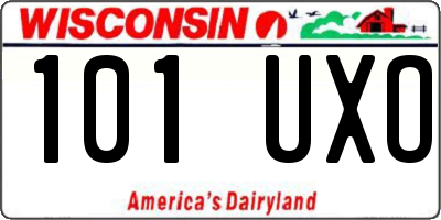 WI license plate 101UXO