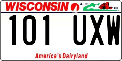 WI license plate 101UXW
