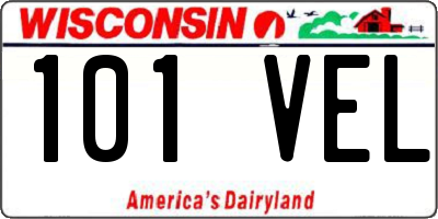 WI license plate 101VEL
