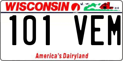 WI license plate 101VEM