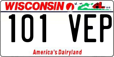 WI license plate 101VEP