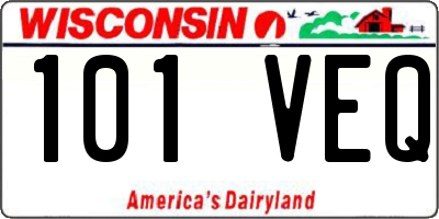 WI license plate 101VEQ