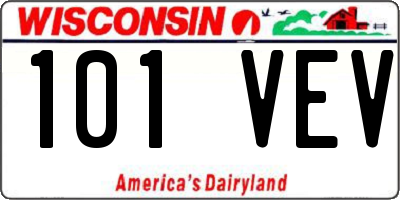 WI license plate 101VEV
