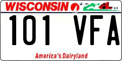 WI license plate 101VFA