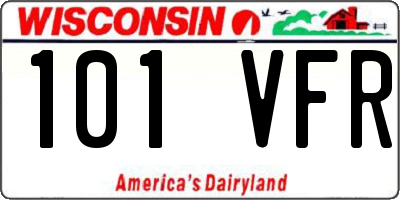 WI license plate 101VFR