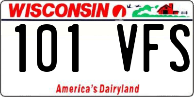 WI license plate 101VFS
