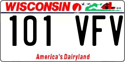 WI license plate 101VFV