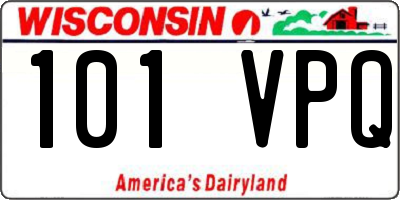 WI license plate 101VPQ