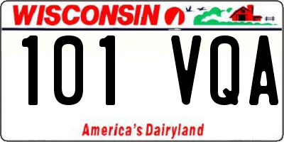 WI license plate 101VQA