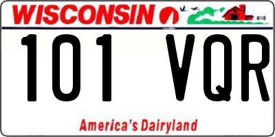 WI license plate 101VQR