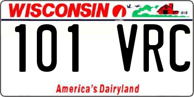 WI license plate 101VRC