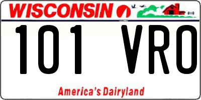 WI license plate 101VRO