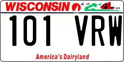WI license plate 101VRW