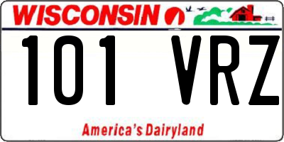 WI license plate 101VRZ