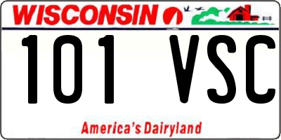 WI license plate 101VSC