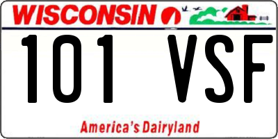WI license plate 101VSF
