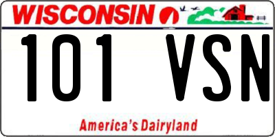WI license plate 101VSN