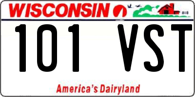 WI license plate 101VST
