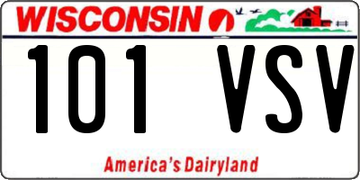 WI license plate 101VSV