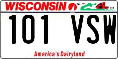 WI license plate 101VSW