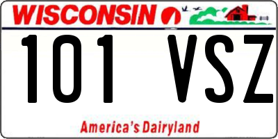 WI license plate 101VSZ