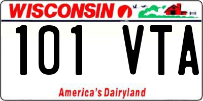 WI license plate 101VTA