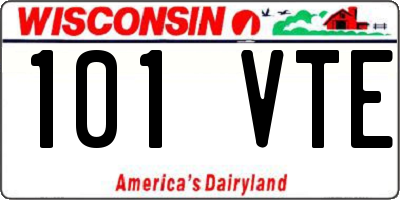 WI license plate 101VTE