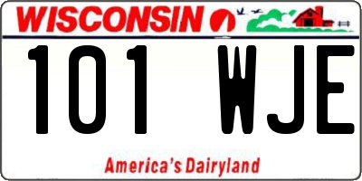 WI license plate 101WJE