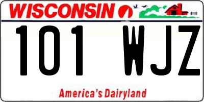 WI license plate 101WJZ