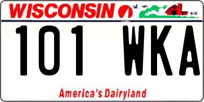 WI license plate 101WKA