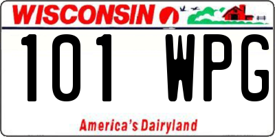 WI license plate 101WPG