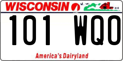 WI license plate 101WQO