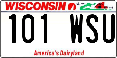 WI license plate 101WSU