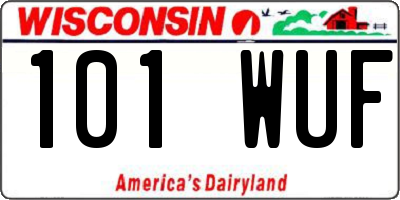 WI license plate 101WUF