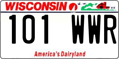 WI license plate 101WWR