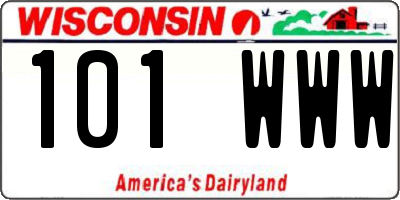 WI license plate 101WWW
