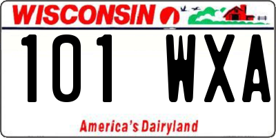 WI license plate 101WXA