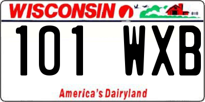 WI license plate 101WXB