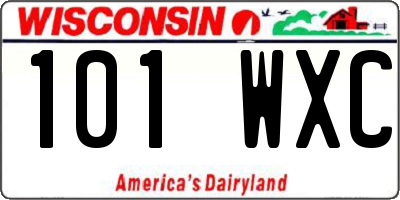 WI license plate 101WXC