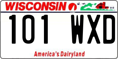WI license plate 101WXD