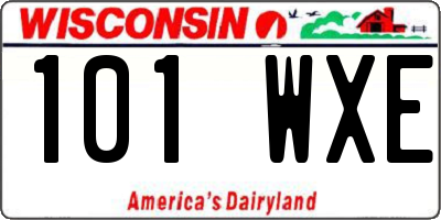WI license plate 101WXE