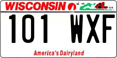 WI license plate 101WXF