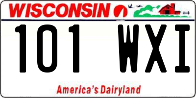 WI license plate 101WXI