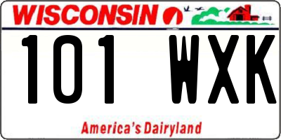 WI license plate 101WXK