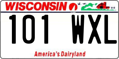 WI license plate 101WXL