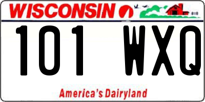 WI license plate 101WXQ