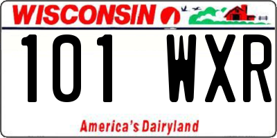 WI license plate 101WXR
