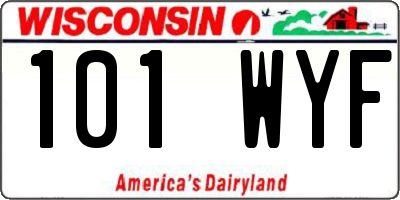 WI license plate 101WYF