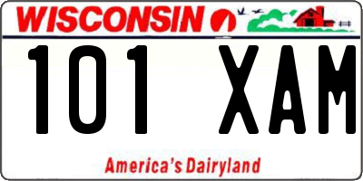 WI license plate 101XAM